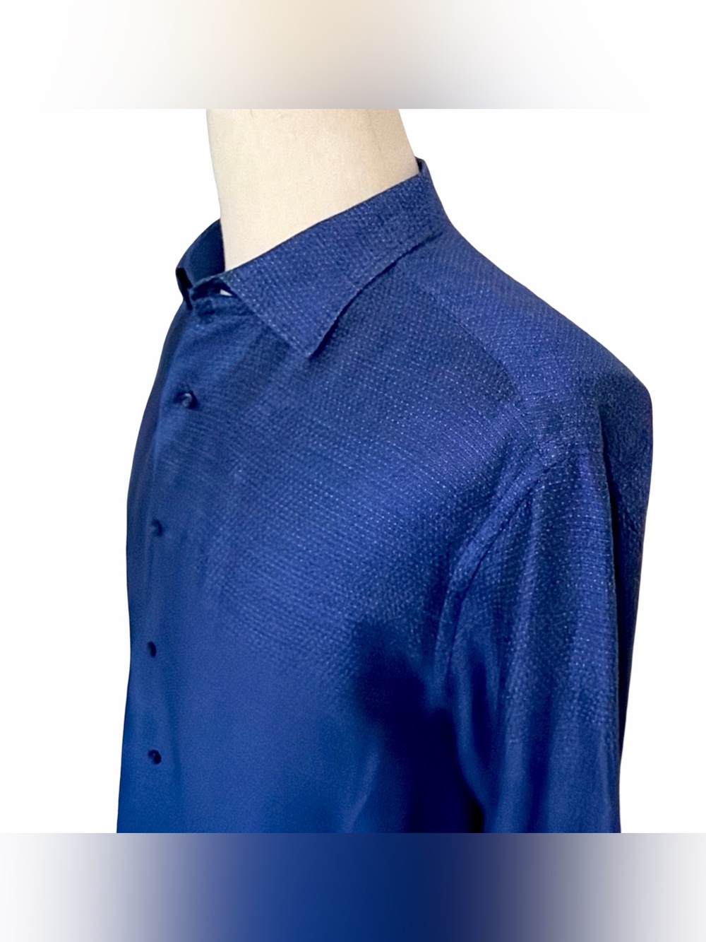 Mirto Madrid 1956 Men’s Blue Linen Cotton Shirt | Made in Spain | XXL - Picture 5 of 12